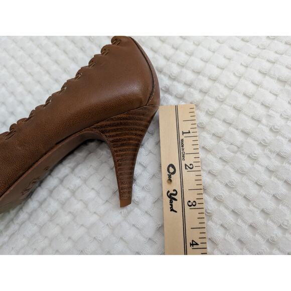 tory burch romy two-tone brown leather heels - Picture 15 of 15